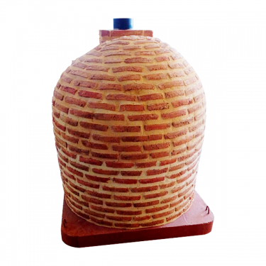 DOUBLE CHAMBER WOOD-FIRED OVEN WITH STOVETOP, FINISHED IN RUSTIC MUDEJAR BRICK