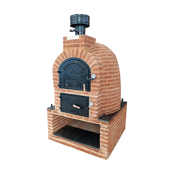 HORNO CON MESA CUADRADA ACABADA EN LADRILLO MUDEJAR