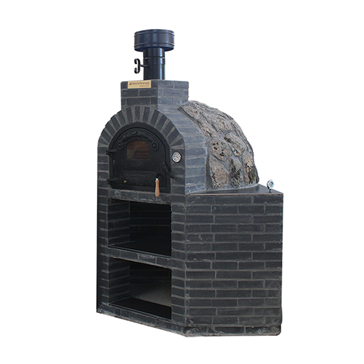 HORNO CON MESA ESQUINERA ACABADA EN PIEDRA GRANITO