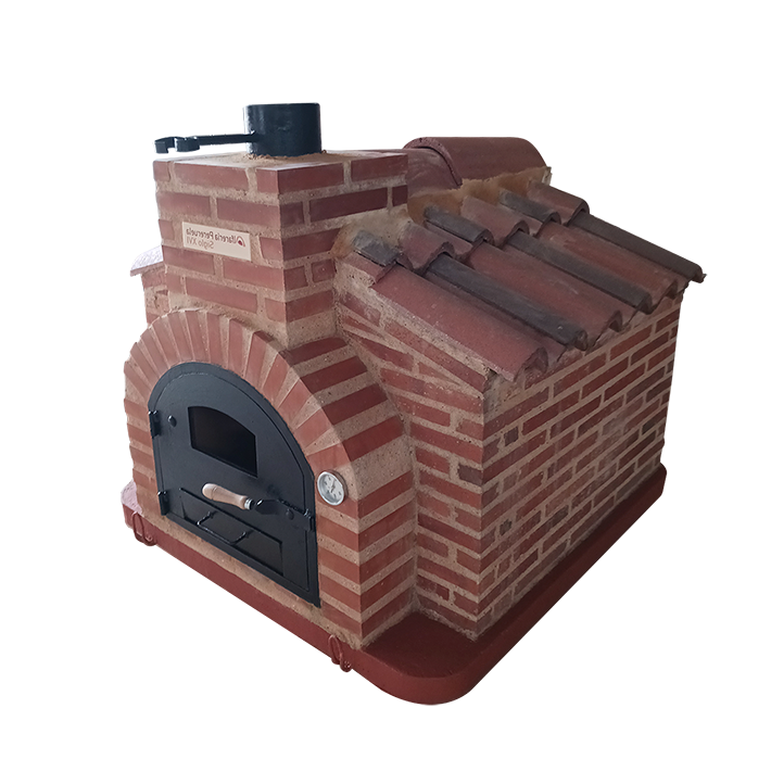 Oven assembled in brick hut